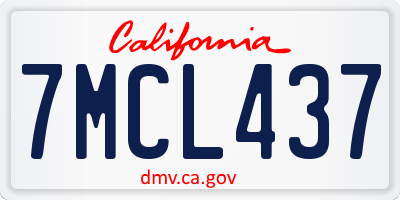 CA license plate 7MCL437