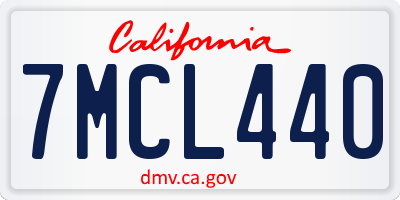 CA license plate 7MCL440