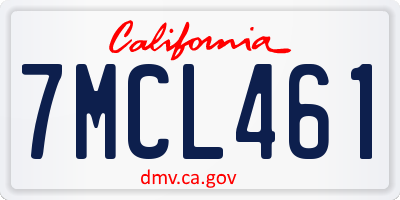 CA license plate 7MCL461