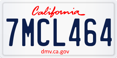 CA license plate 7MCL464