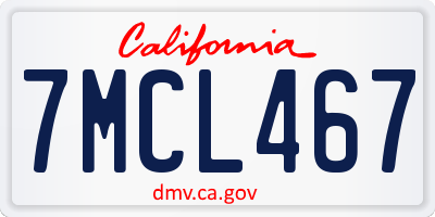 CA license plate 7MCL467