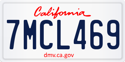 CA license plate 7MCL469