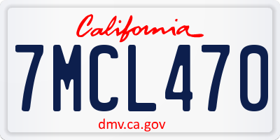 CA license plate 7MCL470