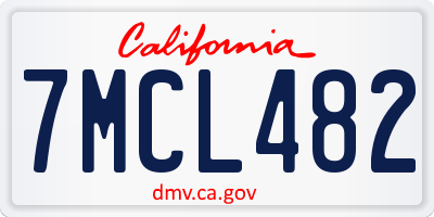 CA license plate 7MCL482