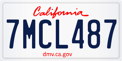 CA license plate 7MCL487