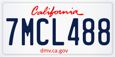 CA license plate 7MCL488