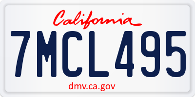 CA license plate 7MCL495