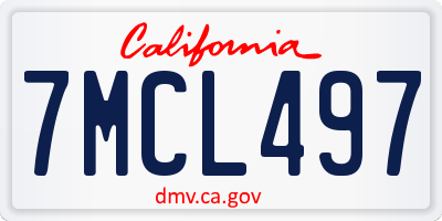 CA license plate 7MCL497