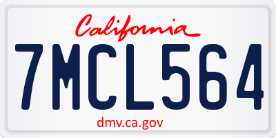 CA license plate 7MCL564