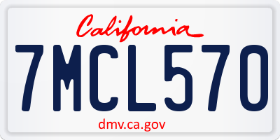 CA license plate 7MCL570