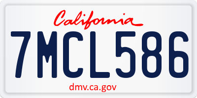 CA license plate 7MCL586