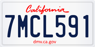CA license plate 7MCL591