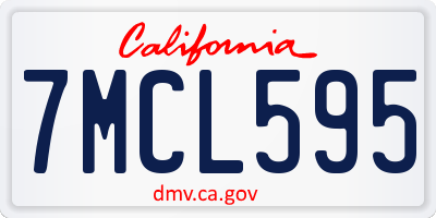 CA license plate 7MCL595