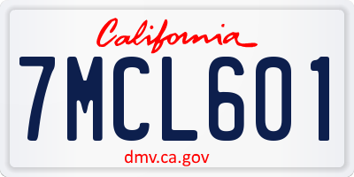CA license plate 7MCL601