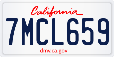 CA license plate 7MCL659