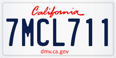 CA license plate 7MCL711