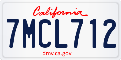 CA license plate 7MCL712
