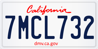 CA license plate 7MCL732
