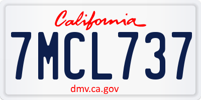 CA license plate 7MCL737