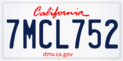 CA license plate 7MCL752