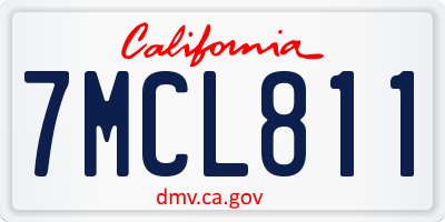 CA license plate 7MCL811