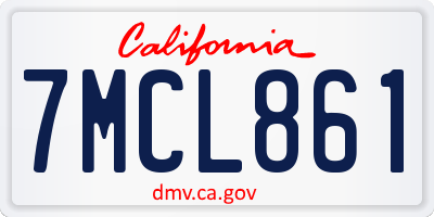 CA license plate 7MCL861