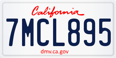 CA license plate 7MCL895
