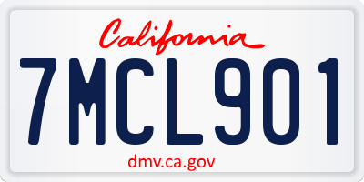 CA license plate 7MCL901