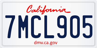CA license plate 7MCL905
