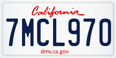 CA license plate 7MCL970