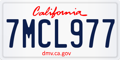 CA license plate 7MCL977