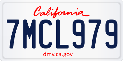 CA license plate 7MCL979