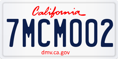 CA license plate 7MCM002