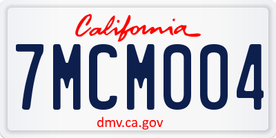 CA license plate 7MCM004