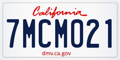 CA license plate 7MCM021