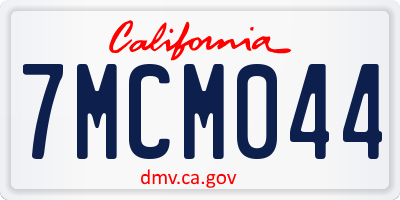 CA license plate 7MCM044