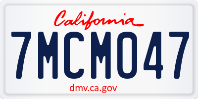 CA license plate 7MCM047