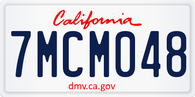 CA license plate 7MCM048