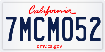 CA license plate 7MCM052