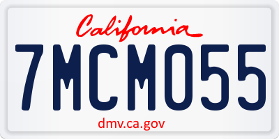 CA license plate 7MCM055