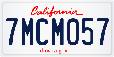 CA license plate 7MCM057