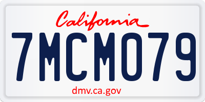 CA license plate 7MCM079