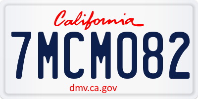 CA license plate 7MCM082