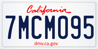 CA license plate 7MCM095