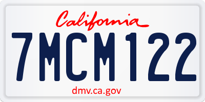 CA license plate 7MCM122