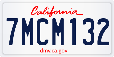 CA license plate 7MCM132