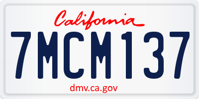 CA license plate 7MCM137