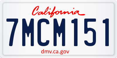CA license plate 7MCM151