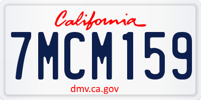 CA license plate 7MCM159