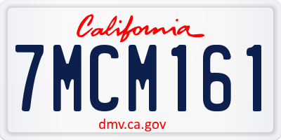 CA license plate 7MCM161